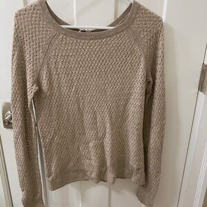 American Eagle tan/beige crew neck sweater small